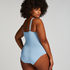 Shaping Scallop Swimsuit, Blue