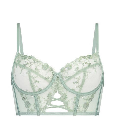 Lillia Non-Padded Underwired Longline Bra, Green