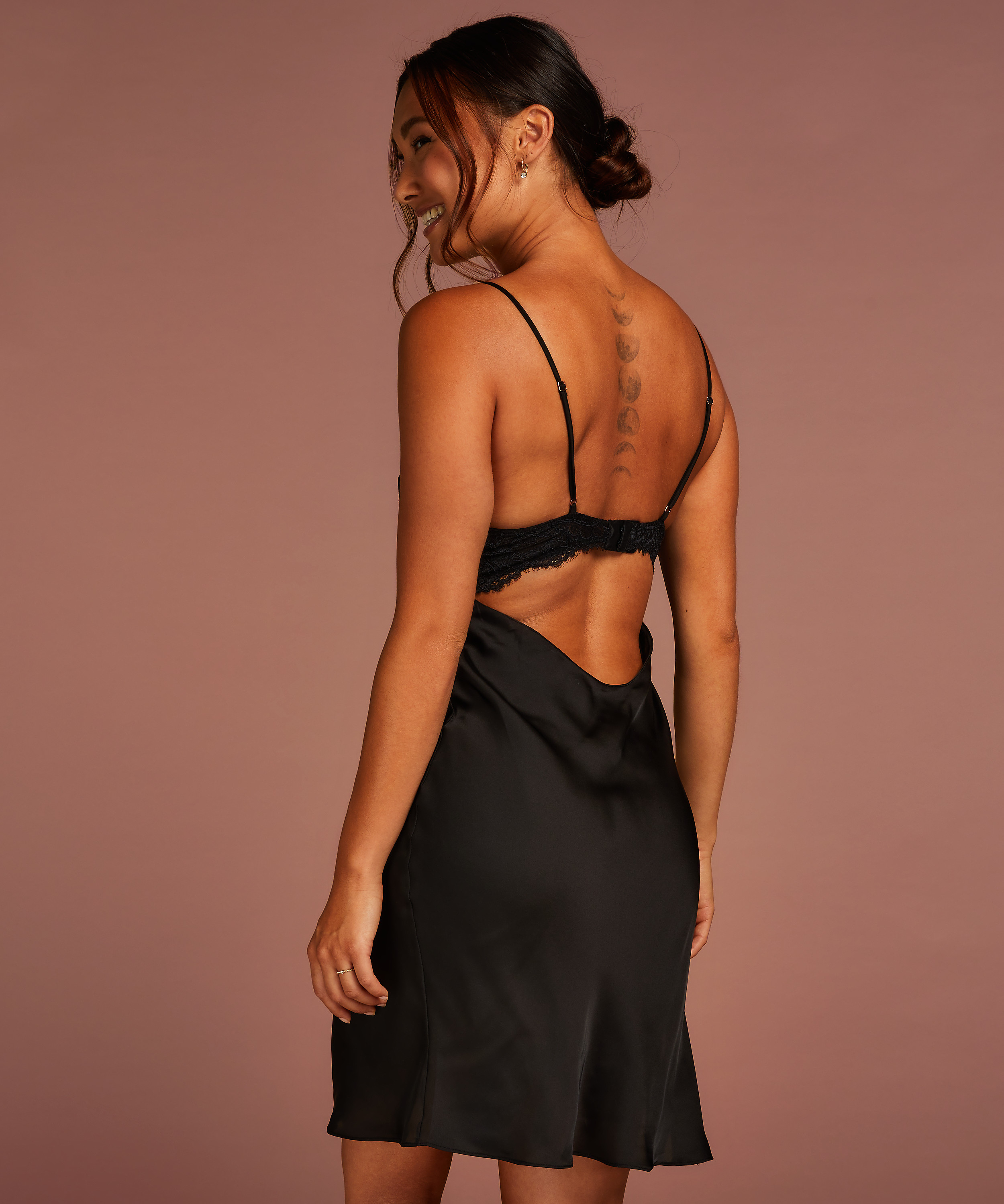 Lora Slip Dress, Black, main