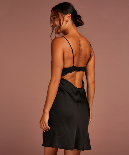 Lora Slip Dress, Black