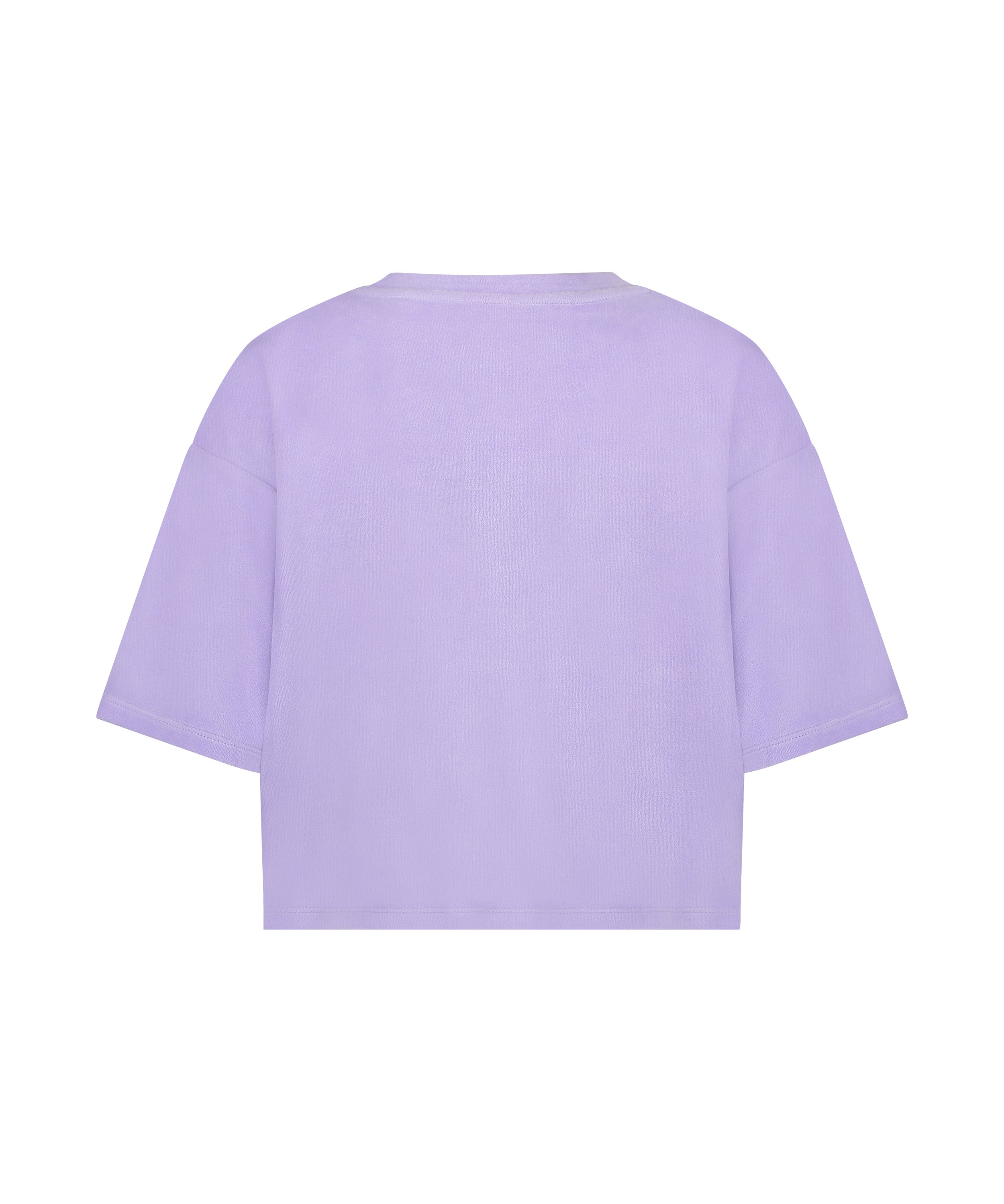 Short-sleeve velours top, Purple, main