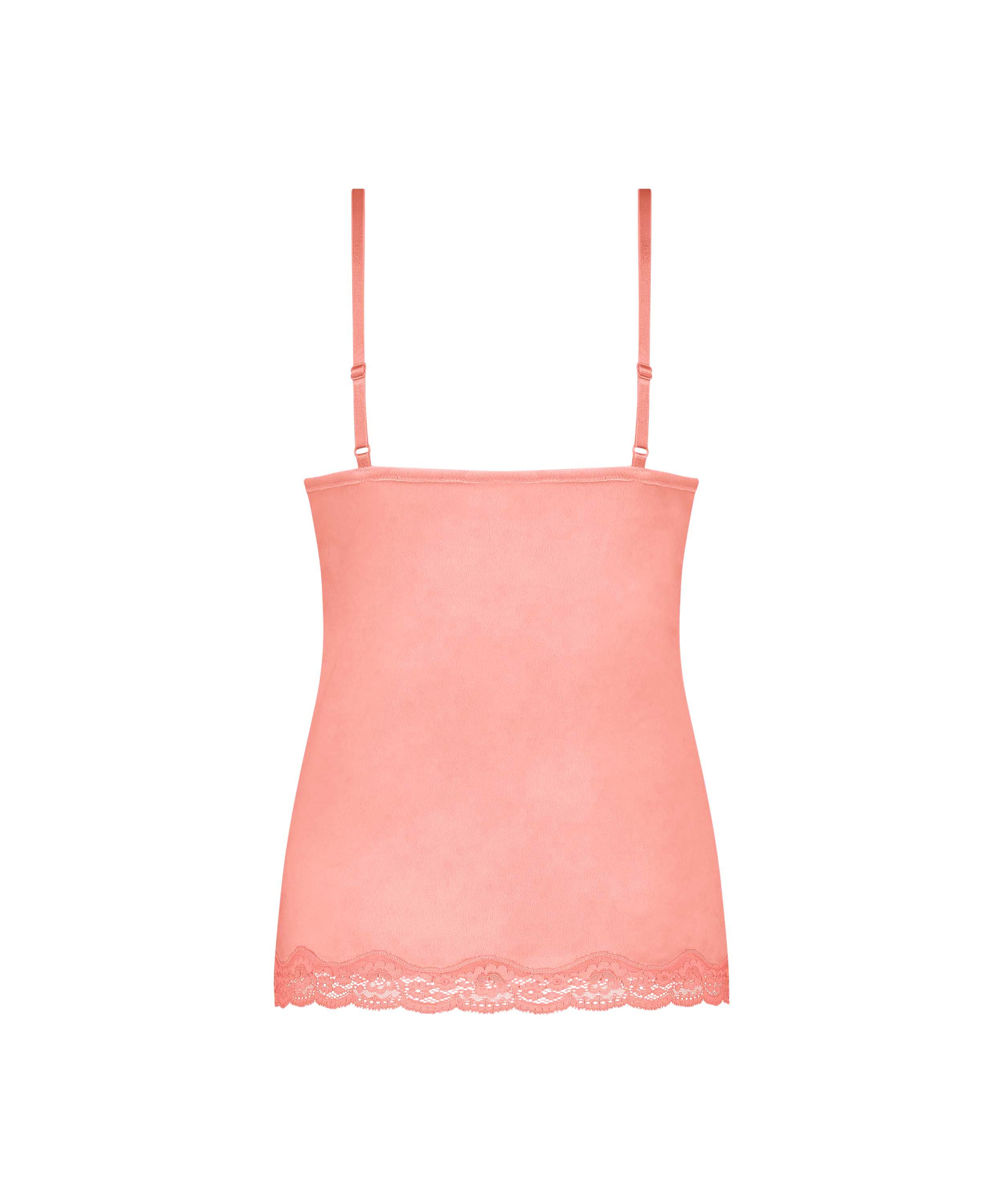 Velours Lace Cami Top, Pink, main
