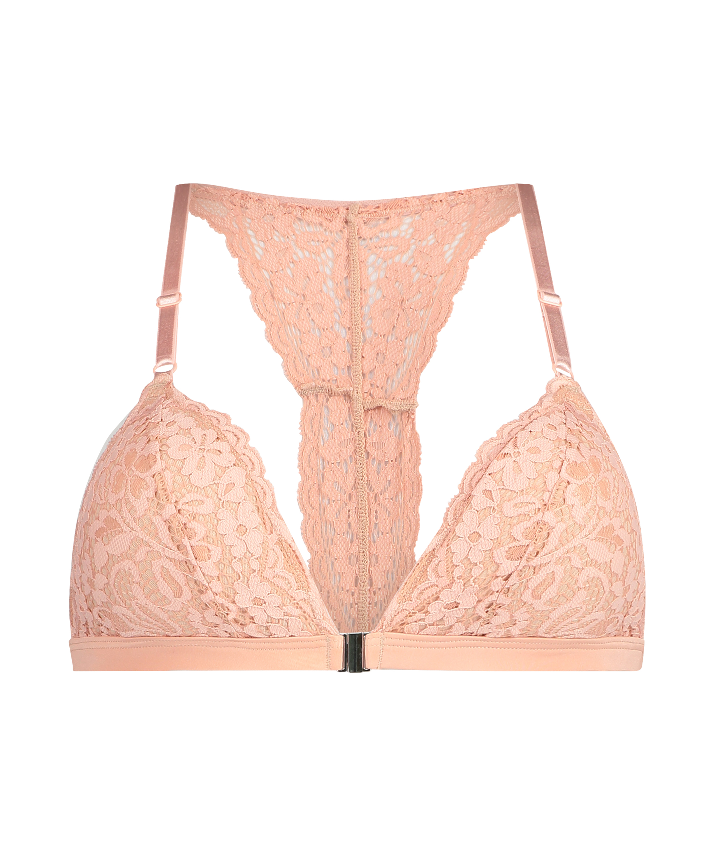 Rose Padded Triangle Bralette, Pink, main