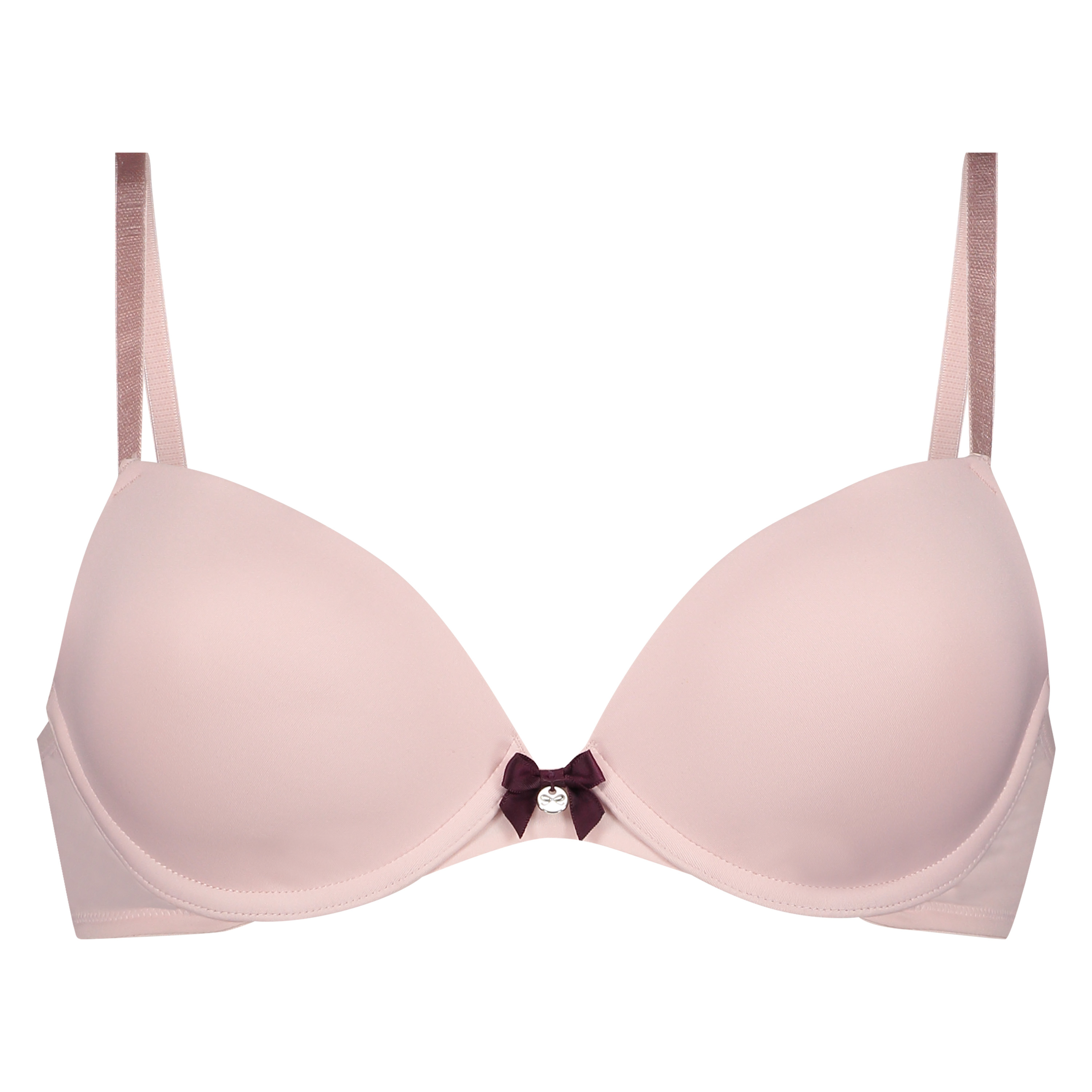 Plunge Padded Underwired Bra, Pink, main