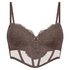 Arabella Padded Underwired Longline Bra, Brown