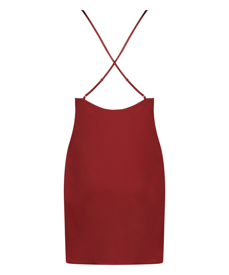 Zara Satin Slip Dress, Red