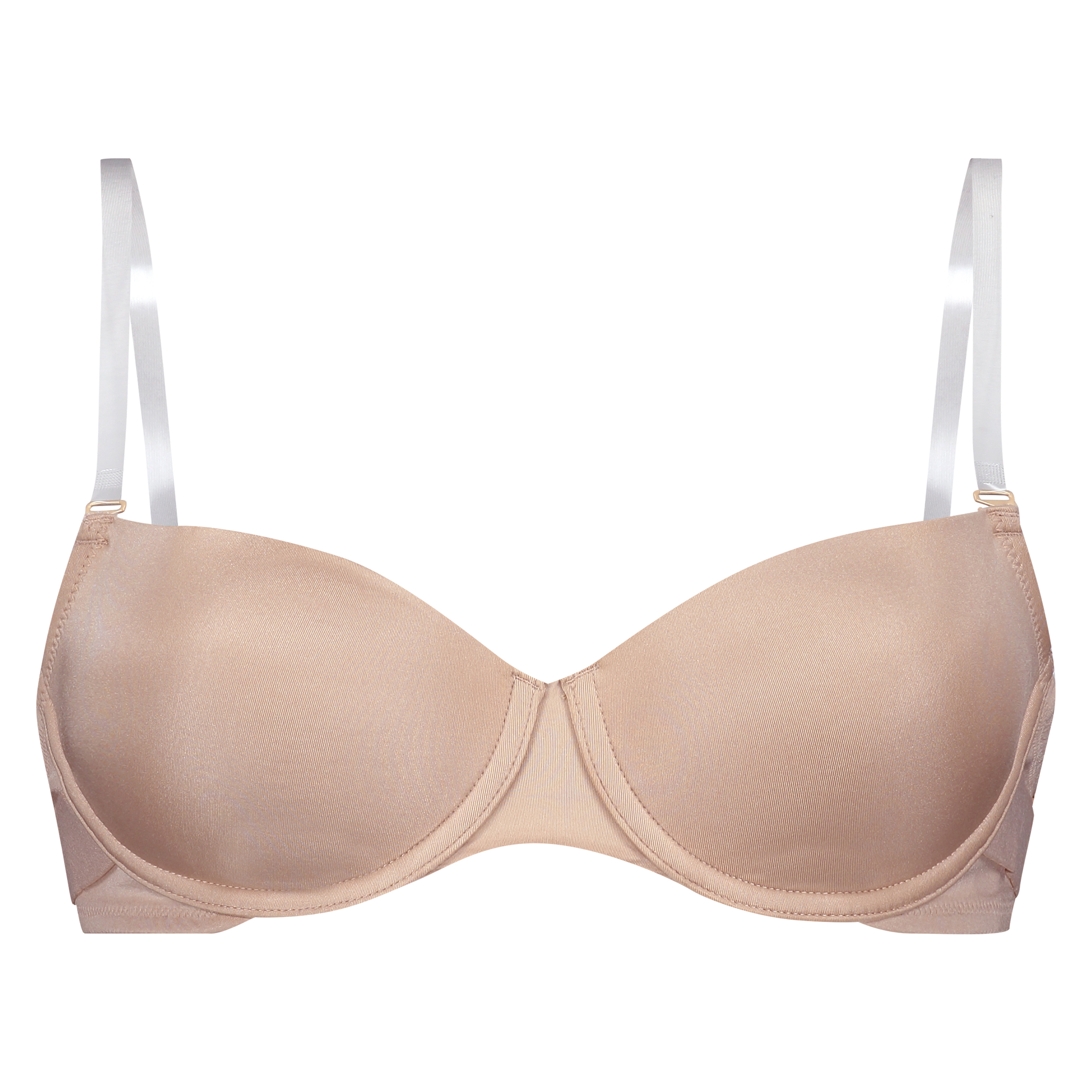 Transparent Back Padded Underwired Bra, Beige, main