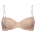 Transparent Back Padded Underwired Bra, Beige