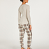 Petite Twill Check Pyjama Pants, Beige