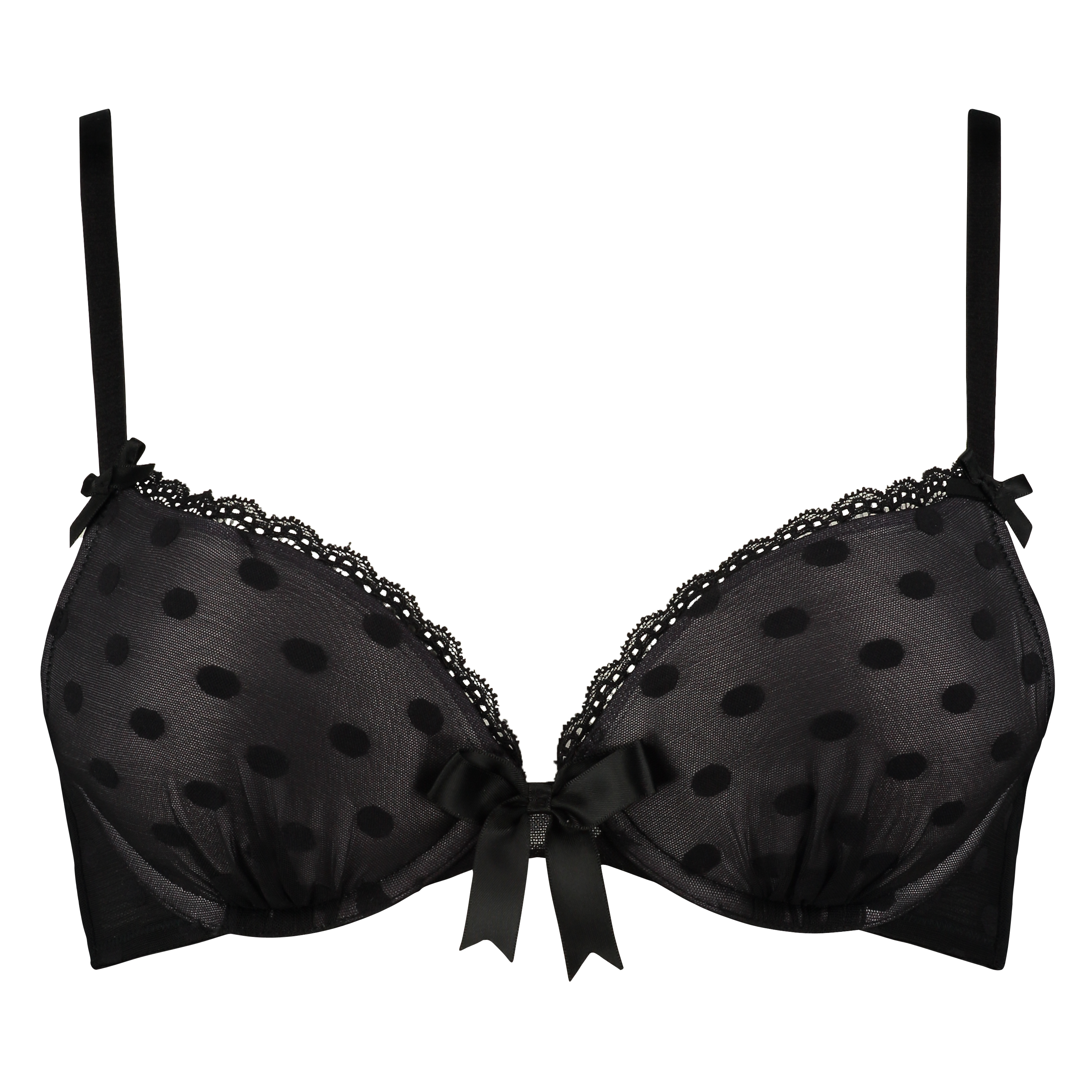 Padded underwired push-up bra Elle, Black, main