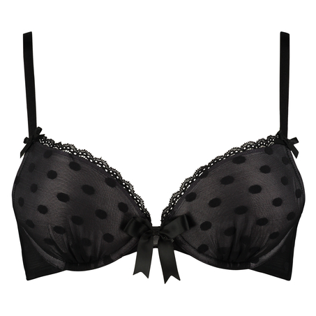 Padded underwired push-up bra Elle, Black