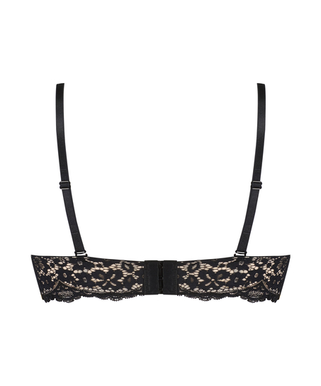 Rose Padded Underwired Strapless Bra, Black