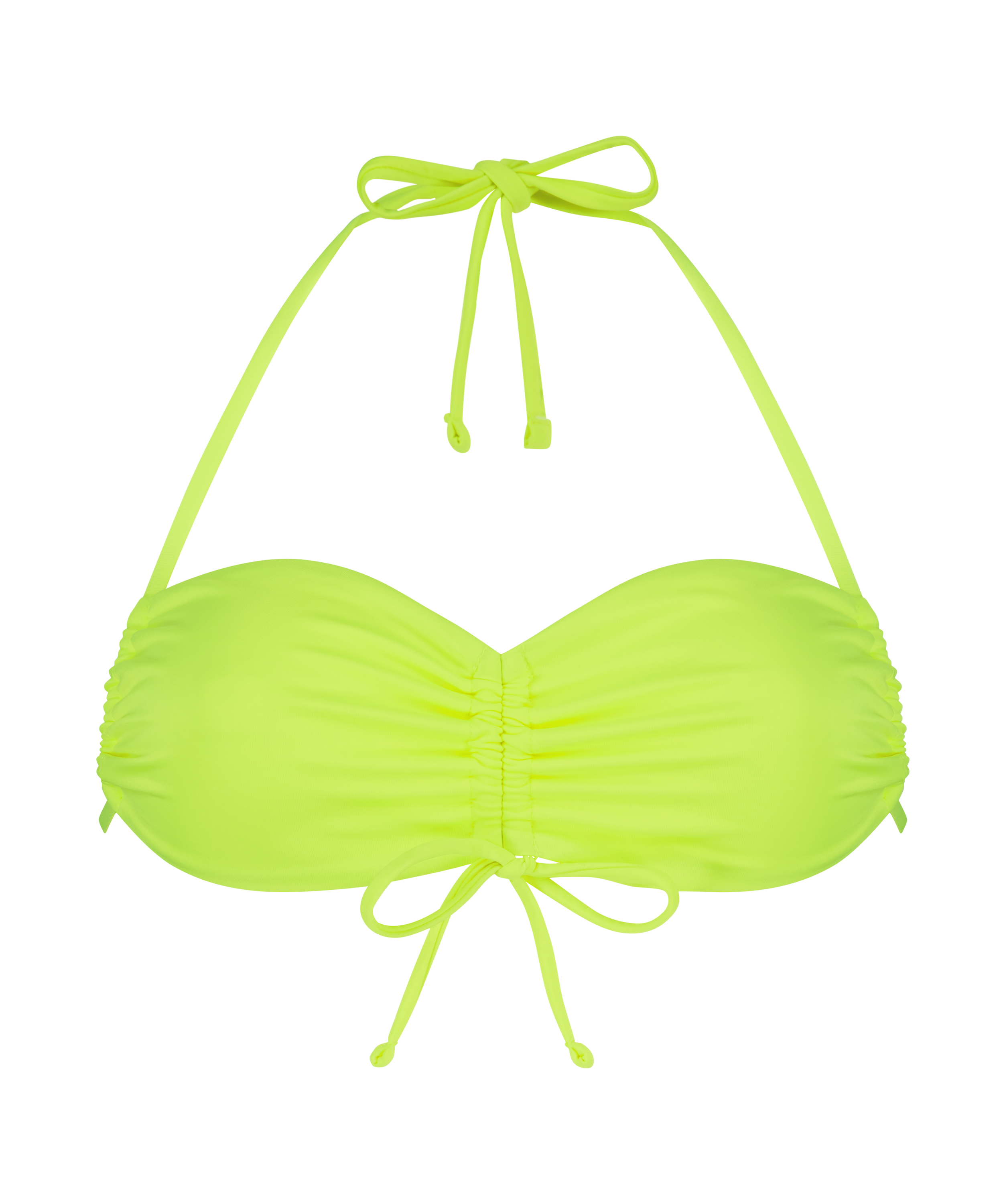 Glow rushed bikini crop top, Yellow, main