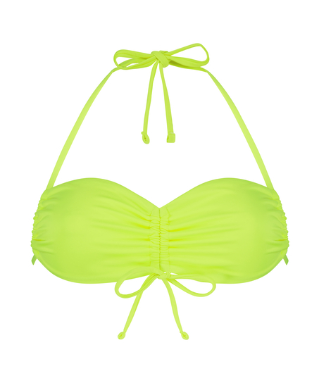 Glow rushed bikini crop top, Yellow