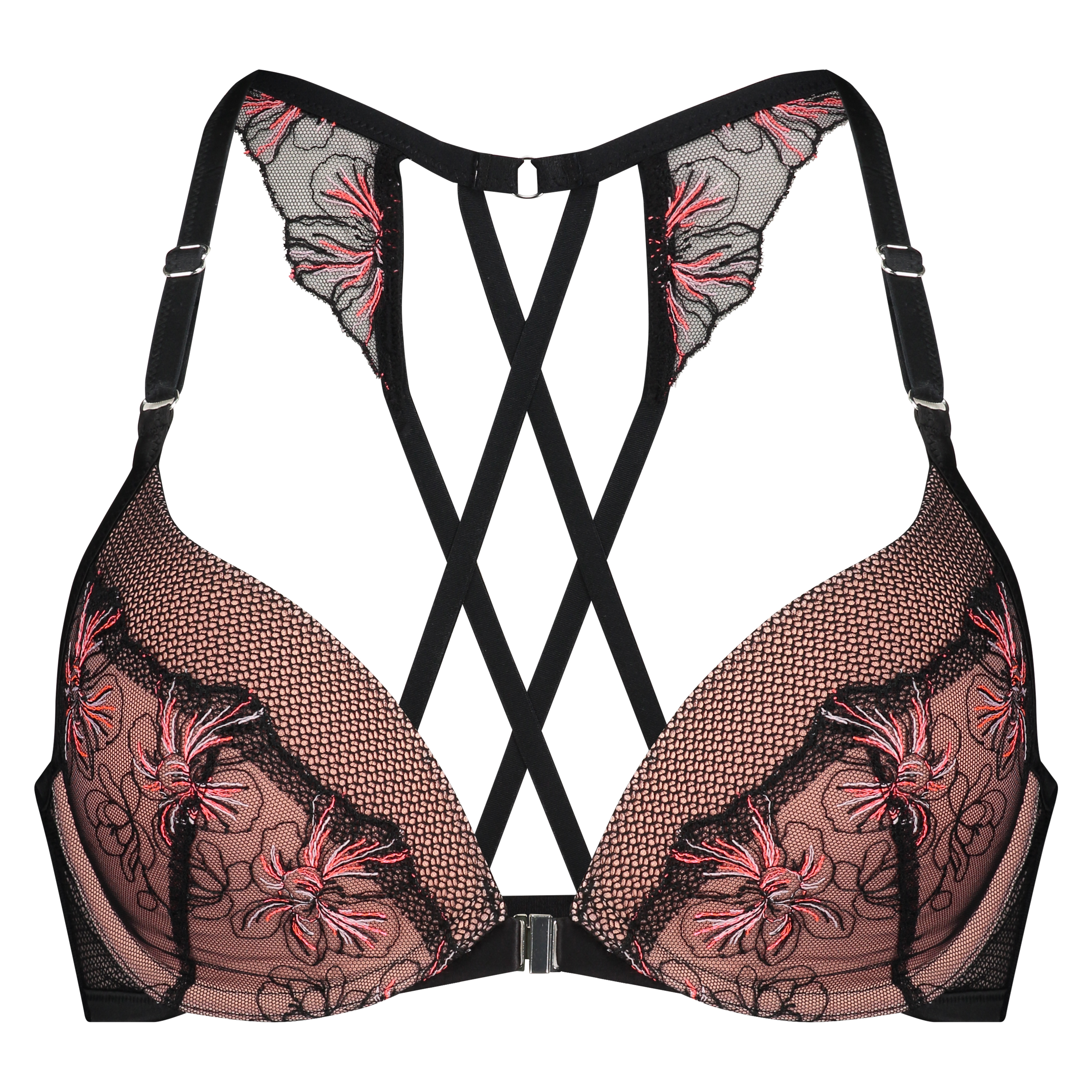 Padded Push-Up Underwired Bra Duckie, Black, main