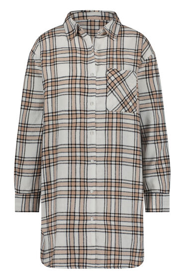 Hunkemöller Boyfriend Check Nightshirt Beige