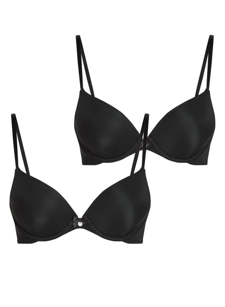2-Pack Padded Underwired Bra, Black