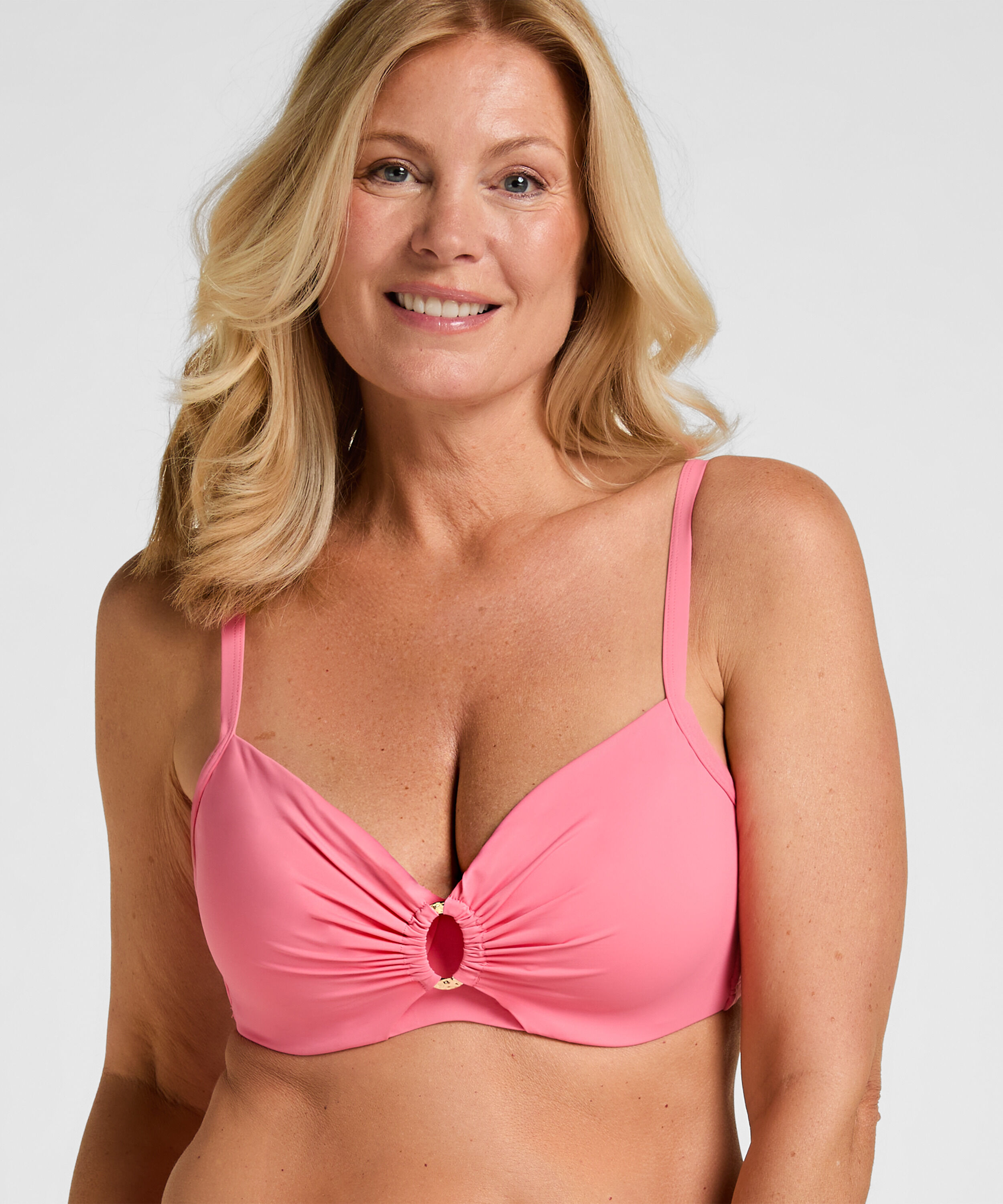 Luxe Non-Padded Underwired Bikini Top, Pink