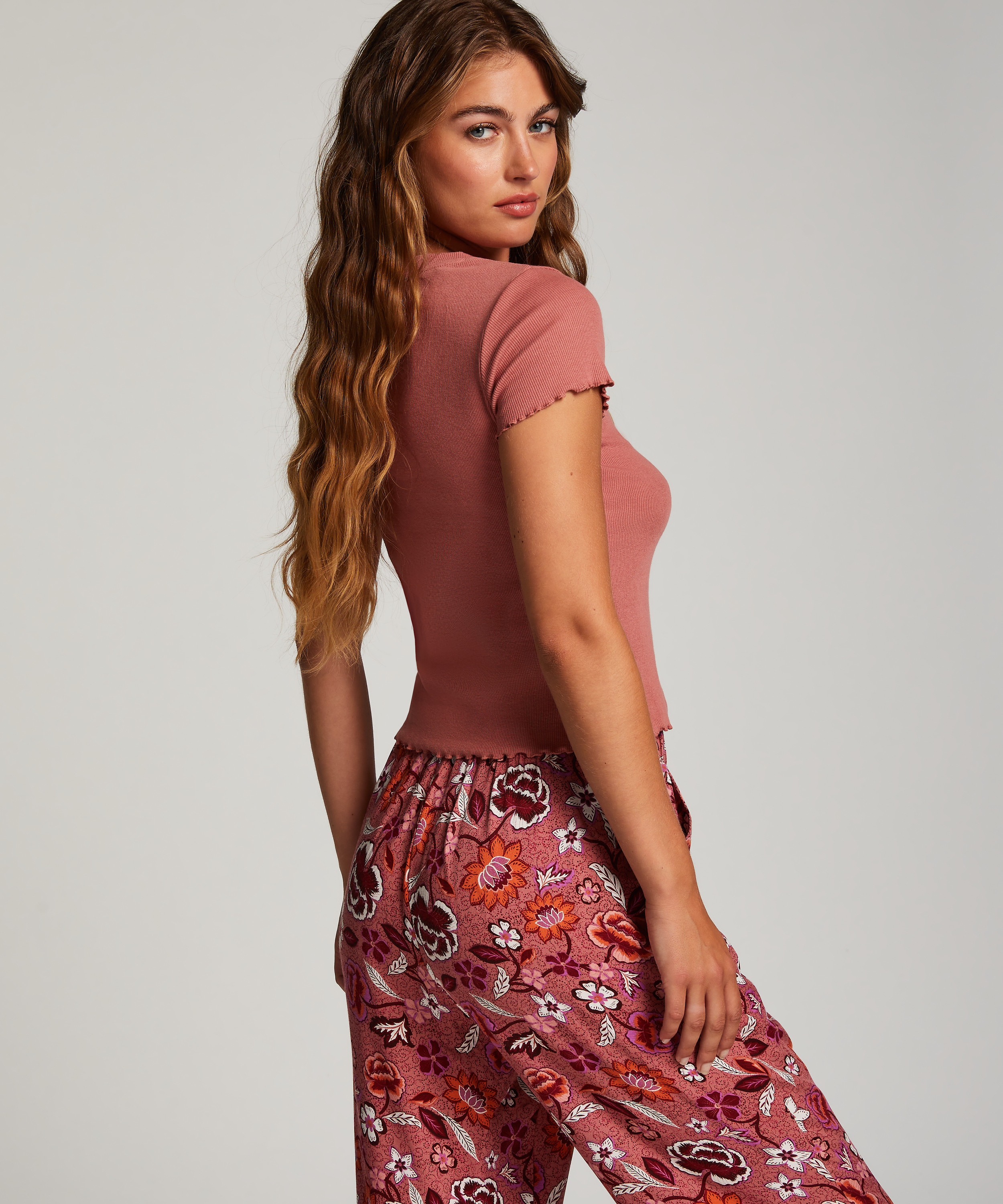 Short Sleeve Cotton Shirt, Pink, main