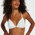 Rose Padded Triangle Bralette, White