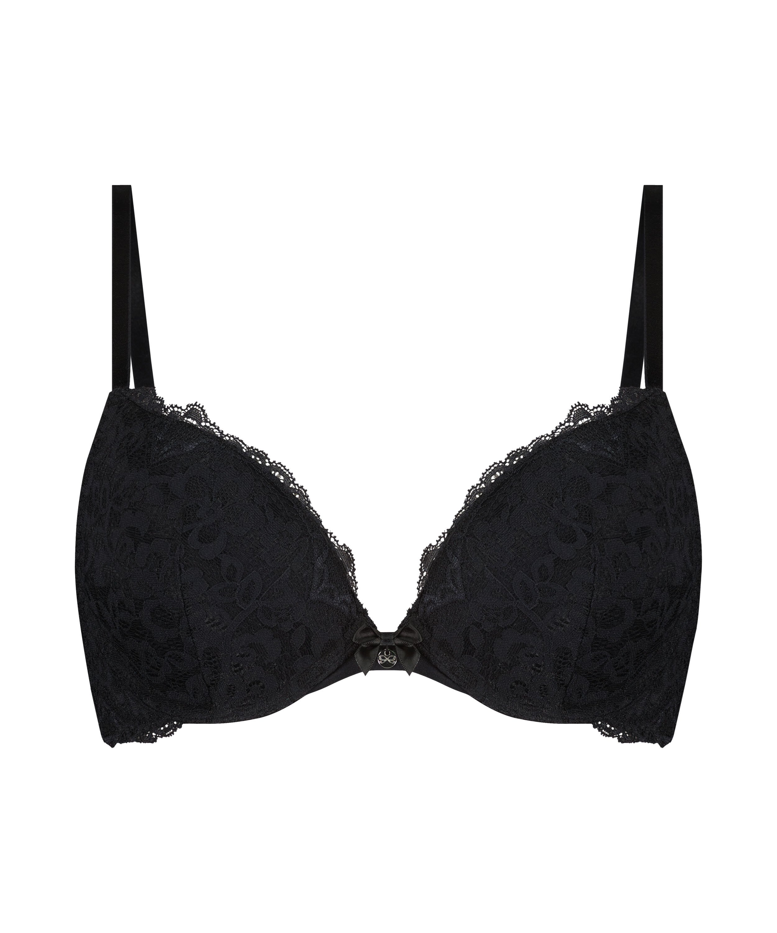 Marine Padded Underwired Push-Up Bra, Black