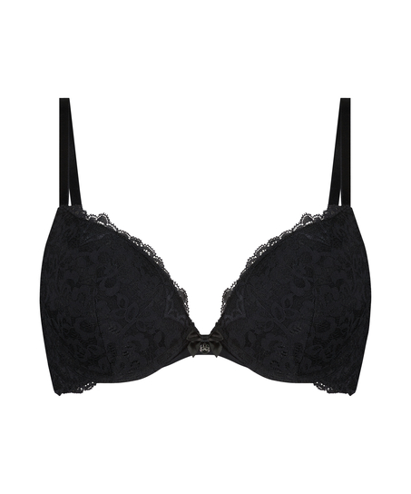 Marine Padded Underwired Push-Up Bra, Black