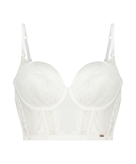 Erika padded longline underwired bra, White