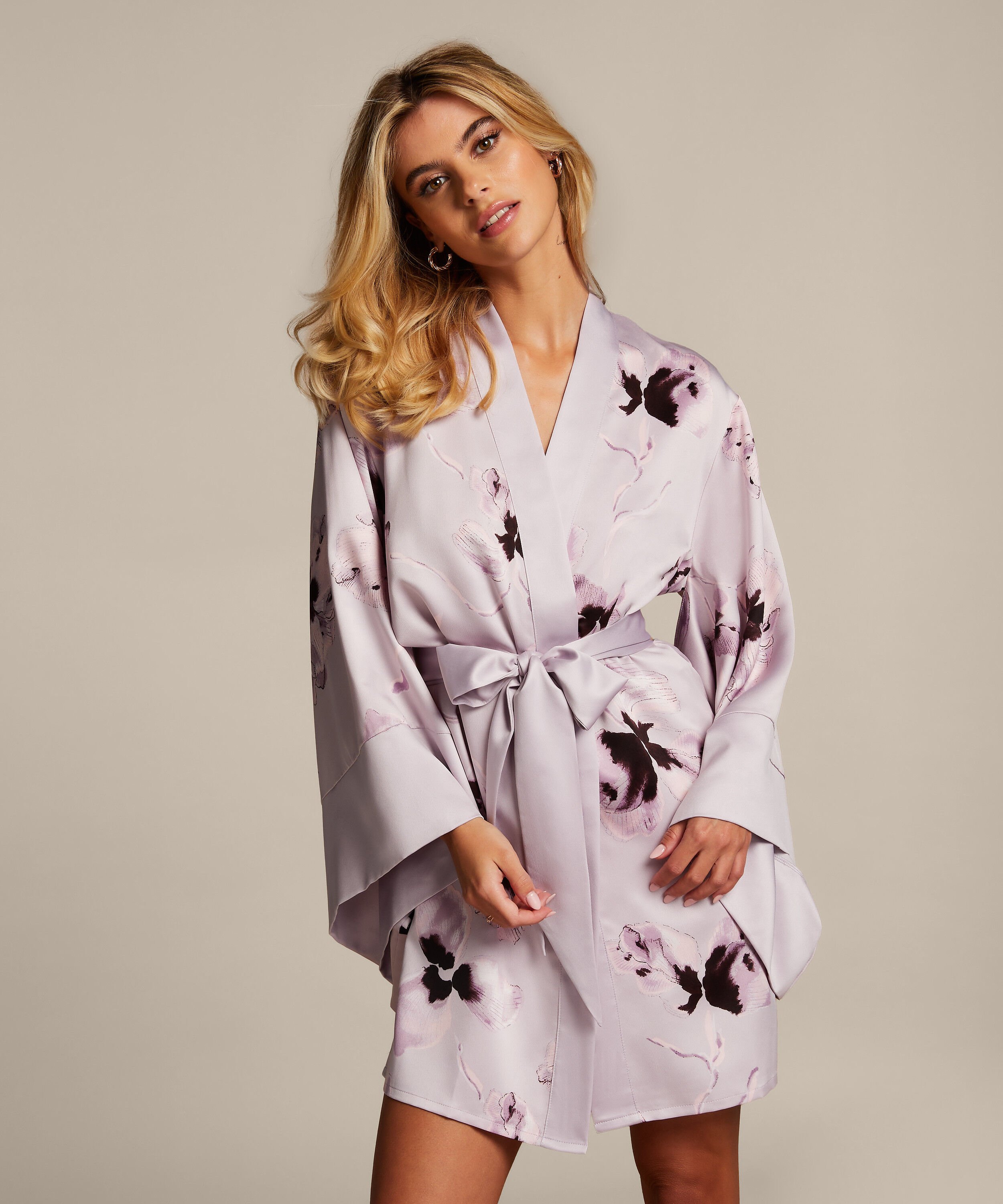 Satin Kimono, Purple