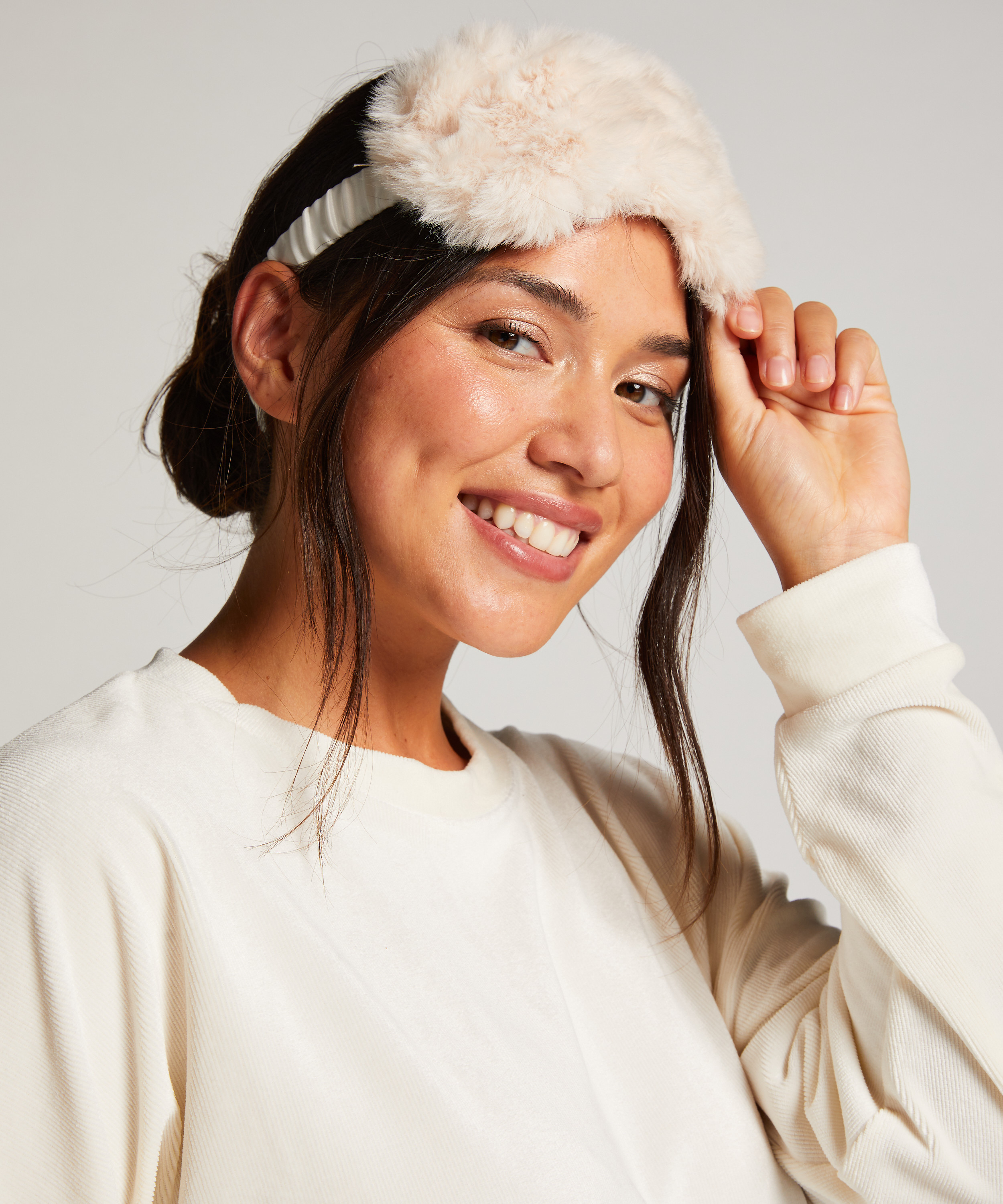 Fake Fur Sleepingmask, White, main