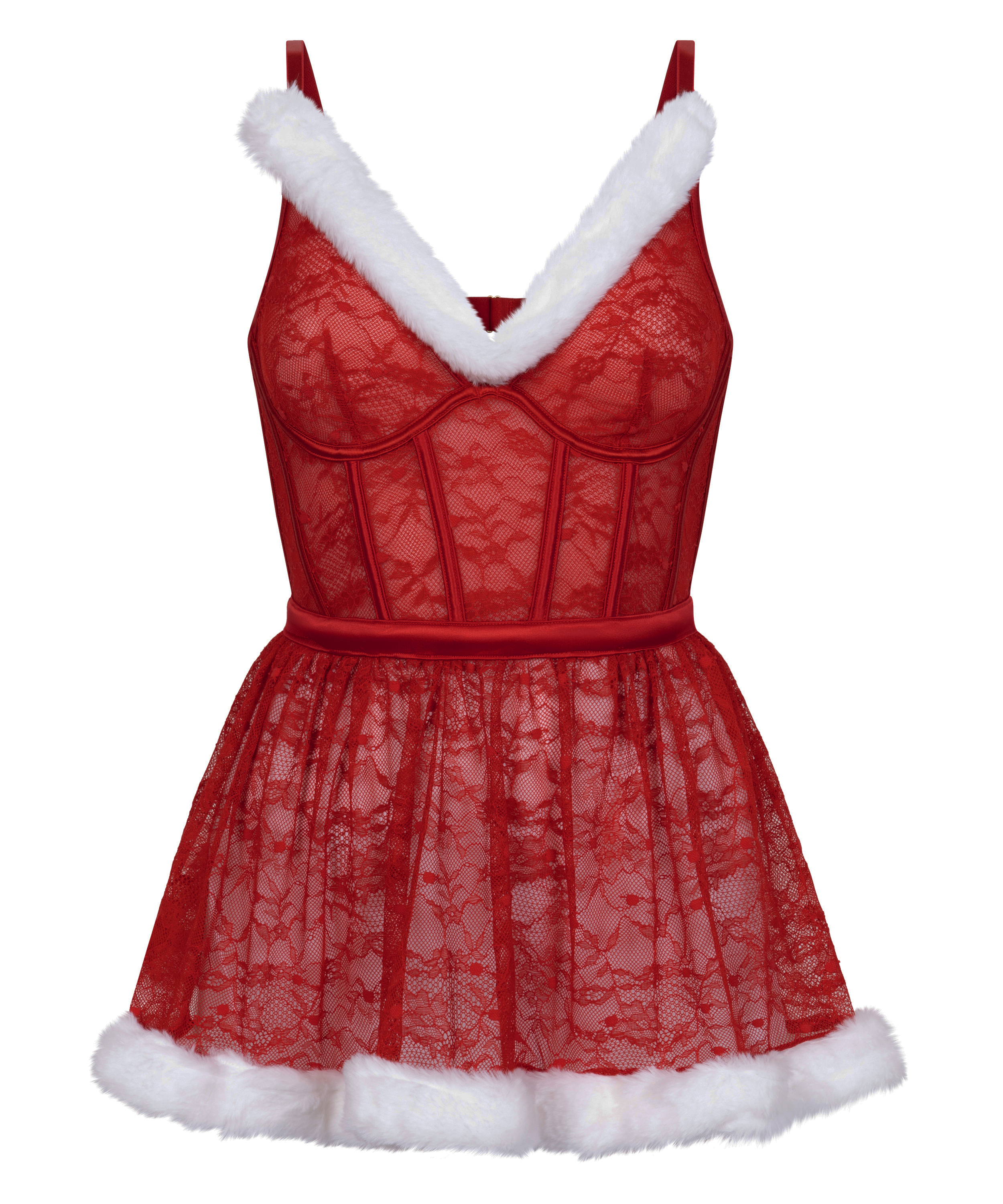 Sexy Santa Wired Slip Dress, Red, main