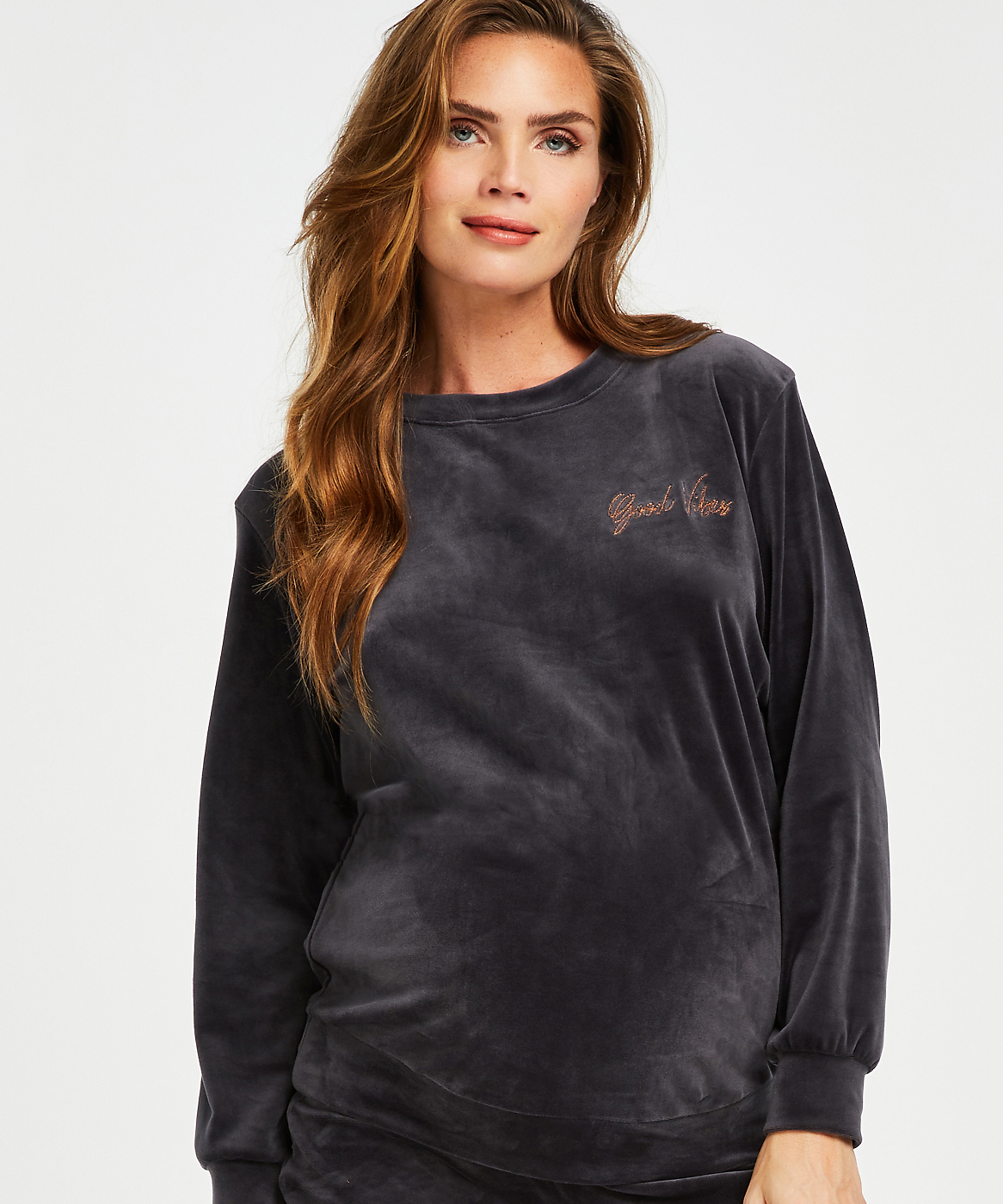 Velours Maternity Top, Grey, main