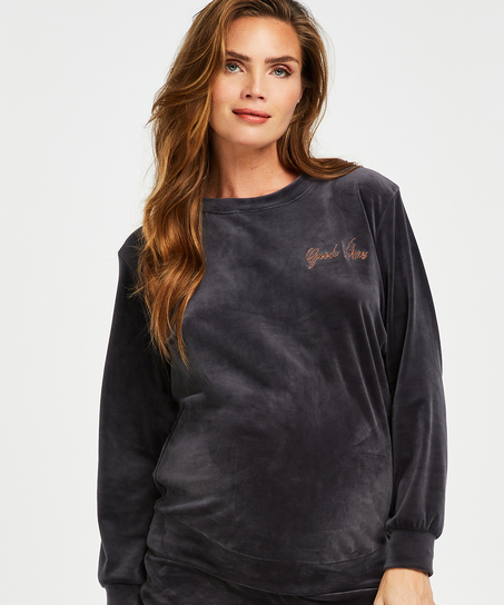 Velours Maternity Top, Grey