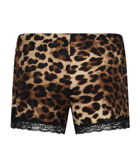 Velvet Shorts Leopard, Black