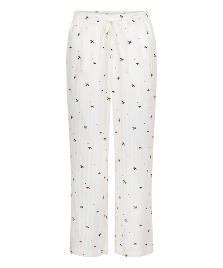 Petite Pyjama Pant Mistletoe, White