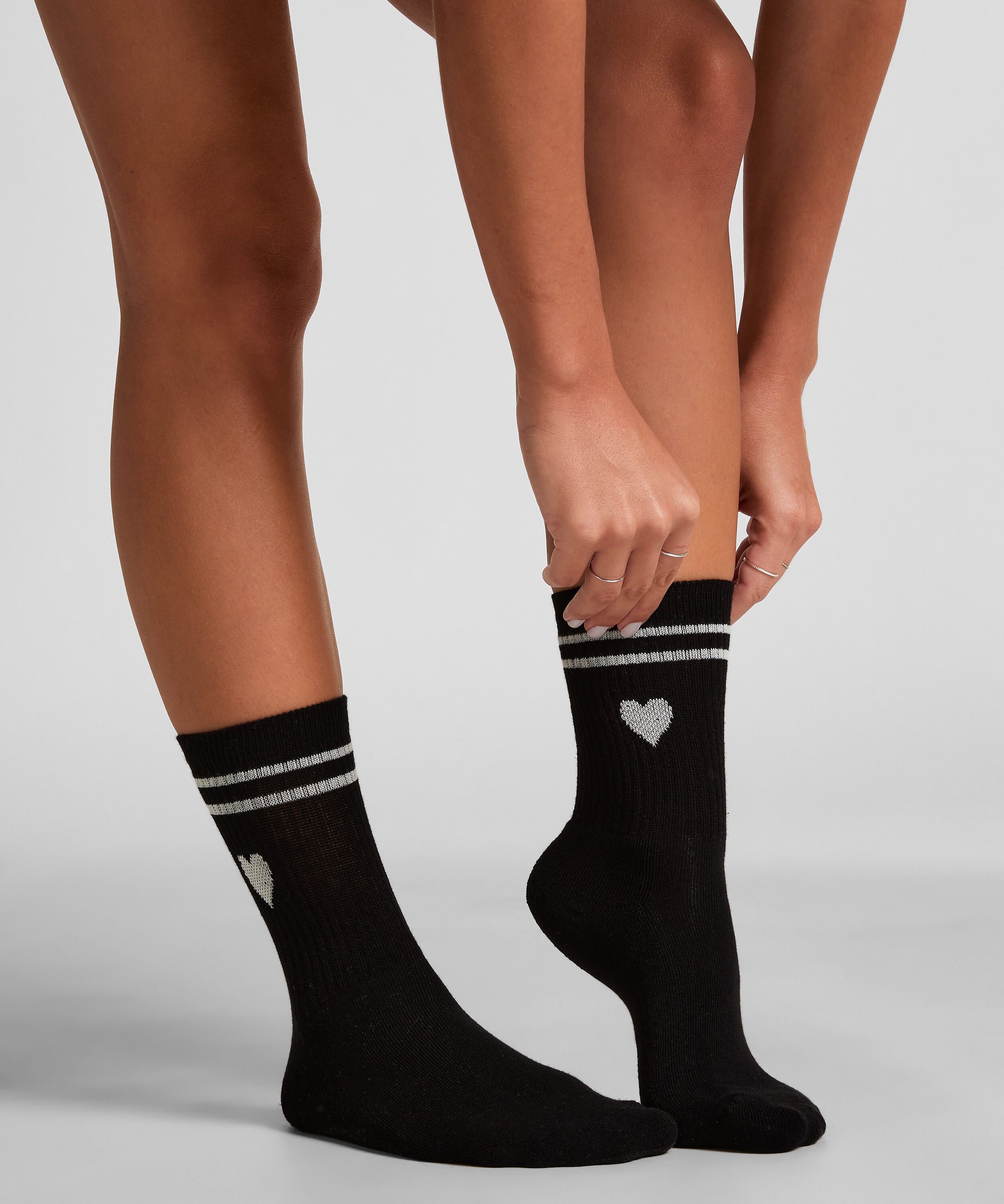 Cotton Crew Socks, Black