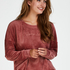 Long-sleeved Velour Top, Pink