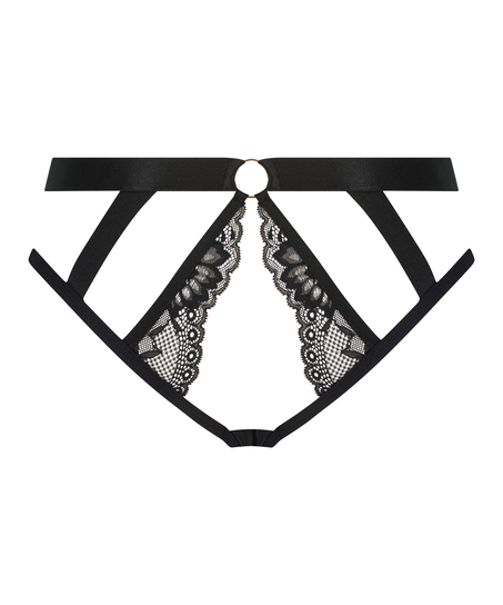 Clementine Open Crotch Brasilian, Black