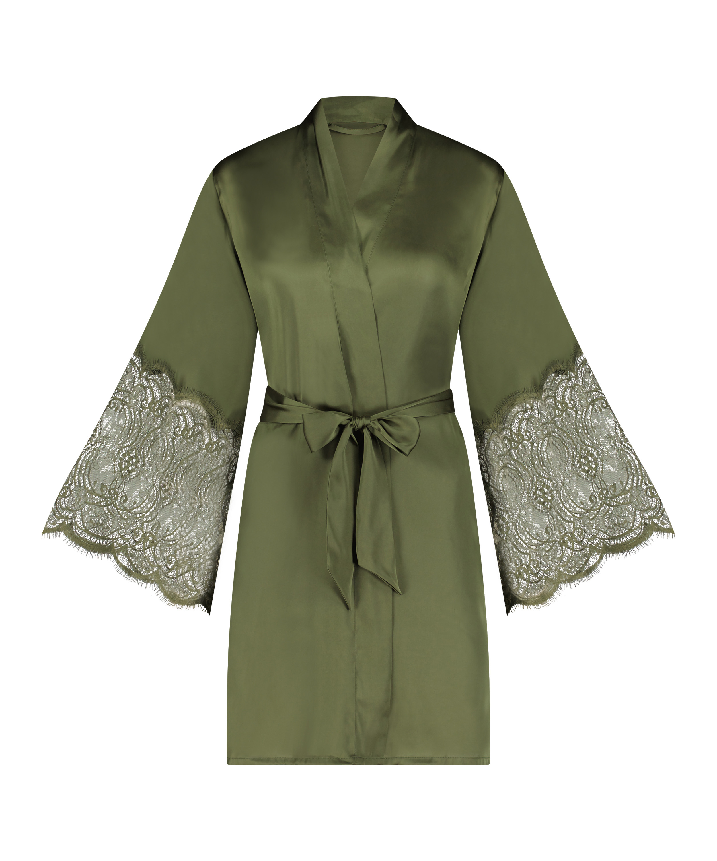 Satin Kimono, Green, main