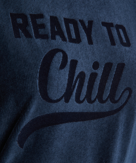 Long-sleeved velvet top, Blue