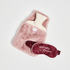 Hot Water Bottle And Eye Mask Set, Pink