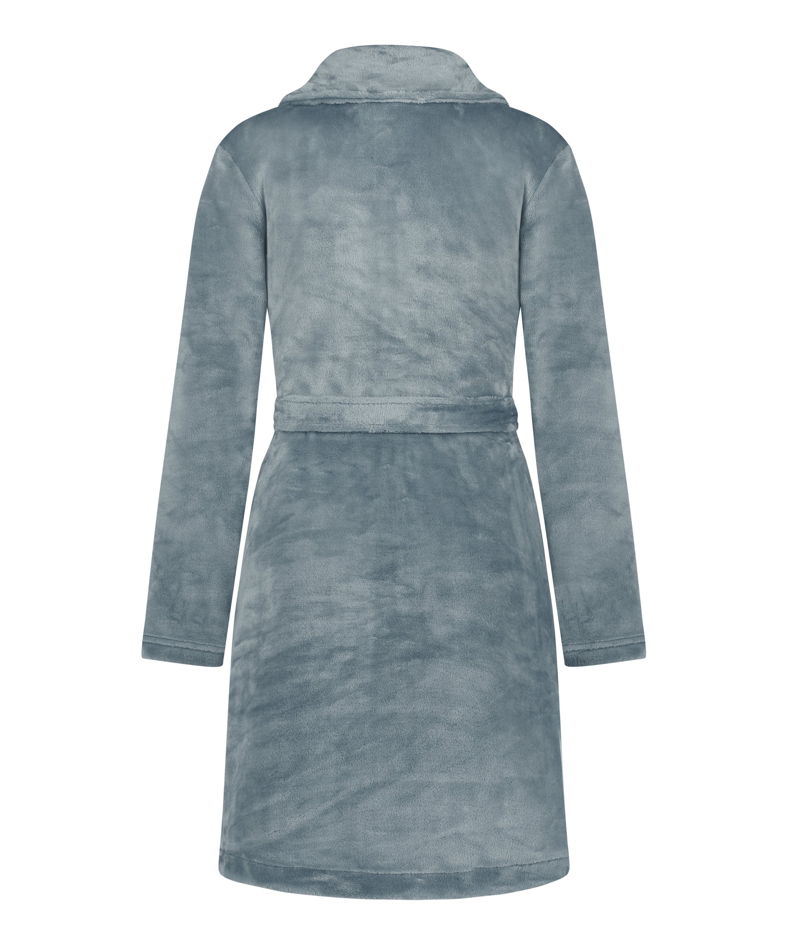 Zip Fleece Bathrobe, Blue, main