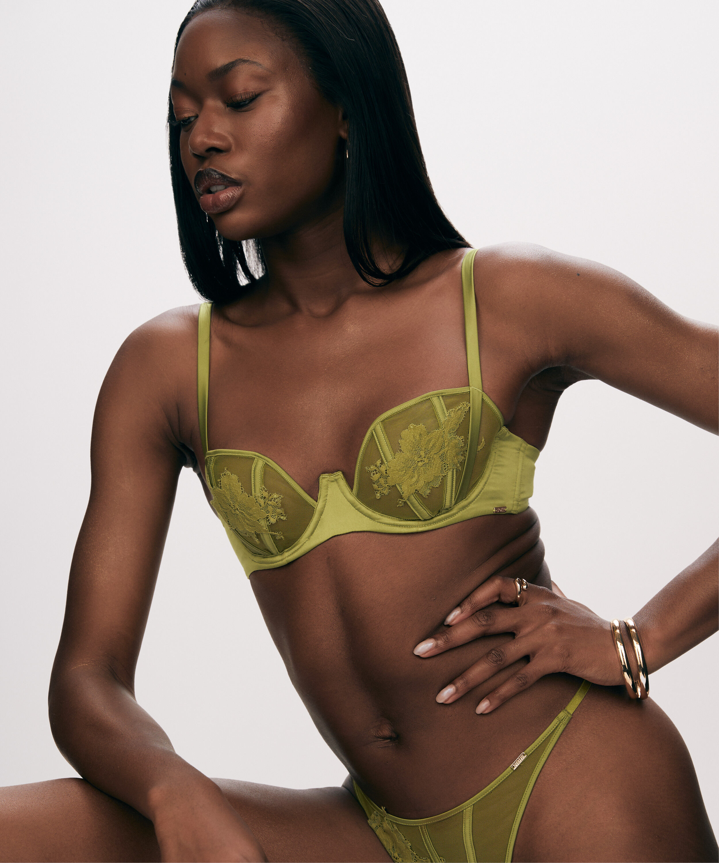 Ember Non-Padded Underwired Bra, Green