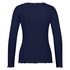 LS ribbed top R-neck, Blue