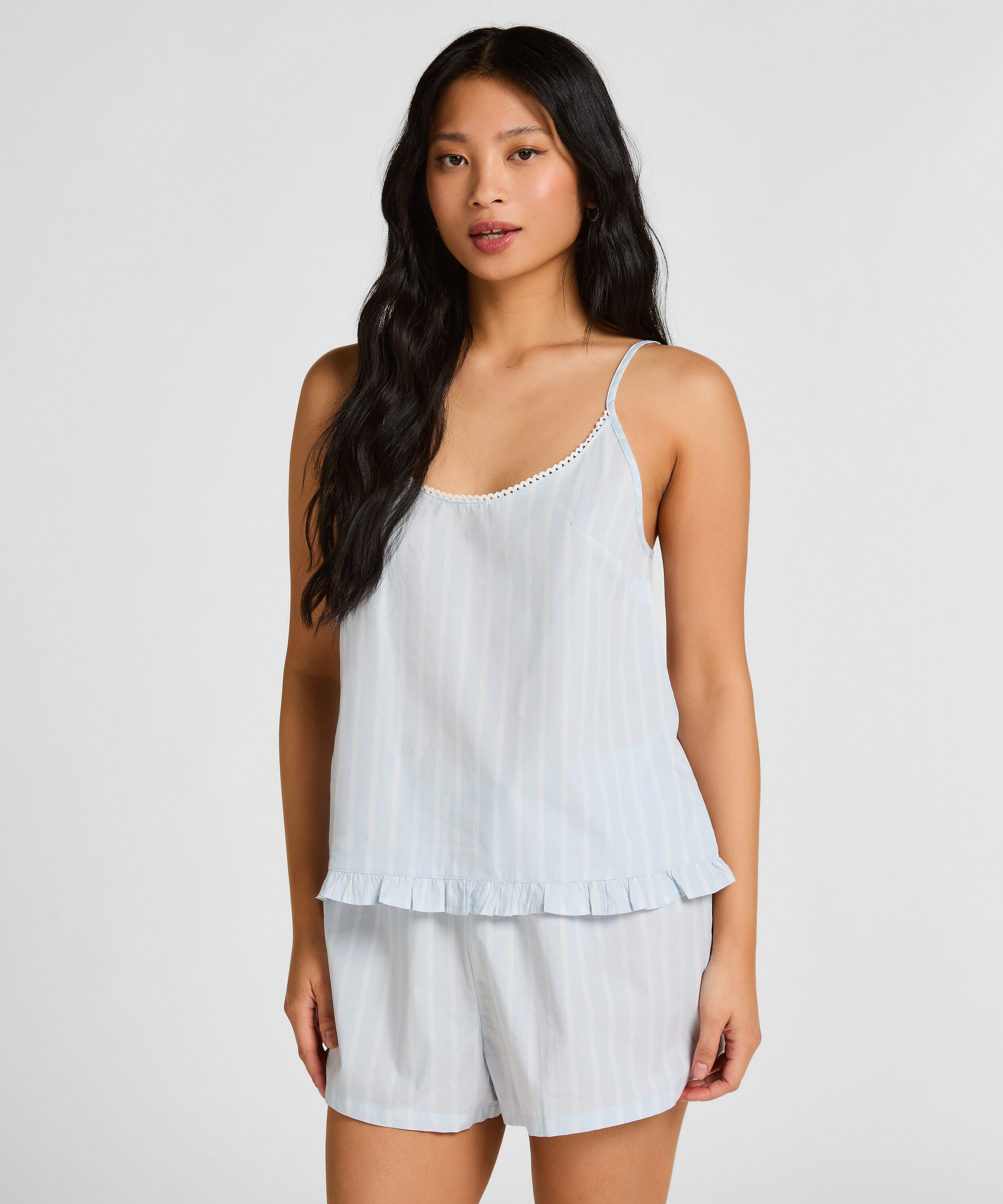 Striped Short Cotton, Blue Striped Short Cotton, Blue