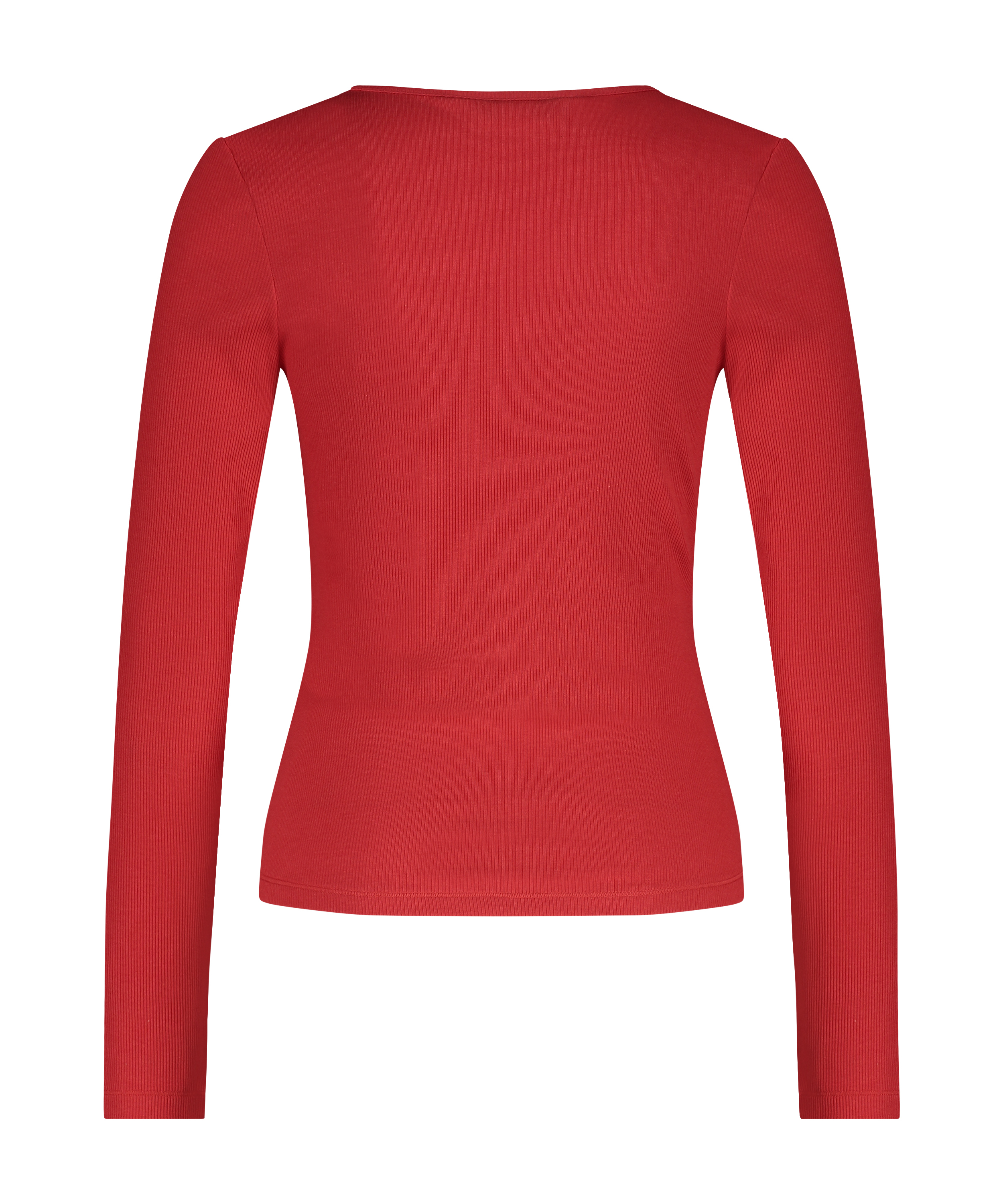 Top V-neck long sleeves, Red, main