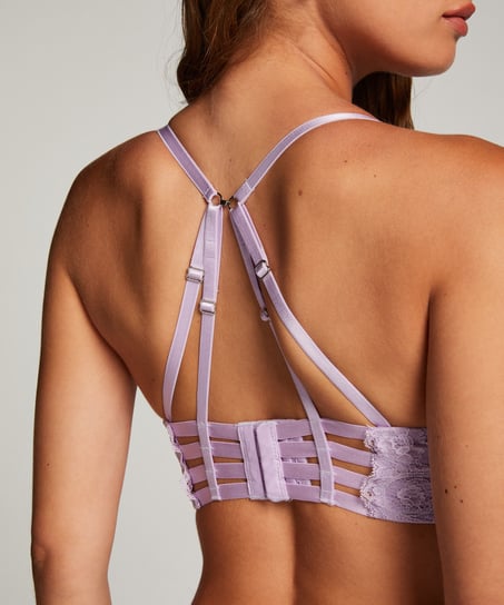 Ollie Padded Underwired Longline Bra, Purple