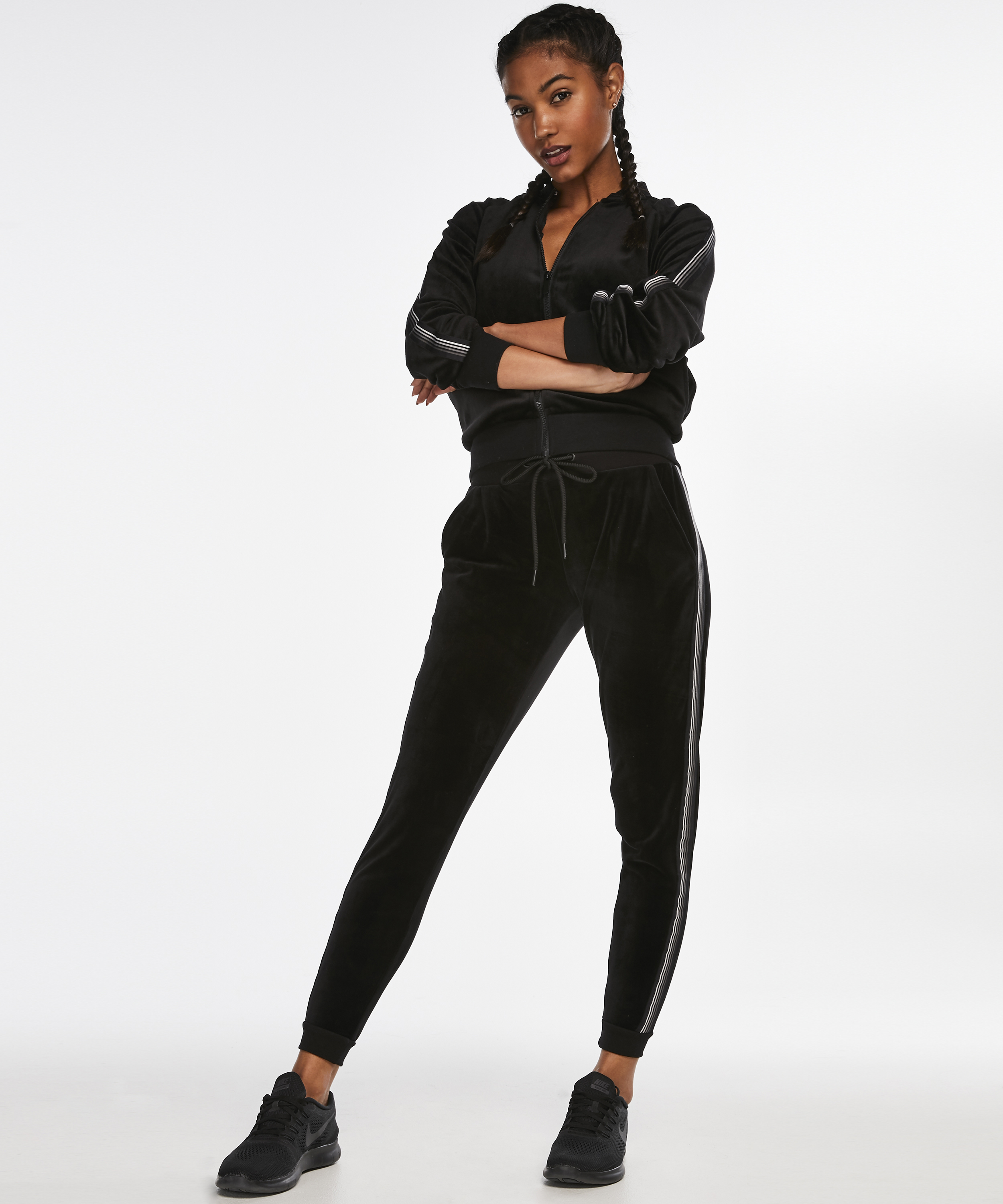HKMX Velvet Sports Pants, Black, main