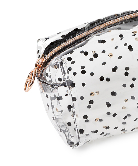 Dotted Make-Up Bag, Black