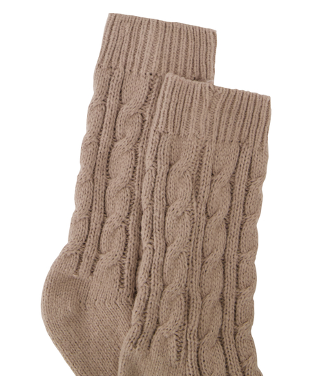 1 pair of knitted socks, Beige