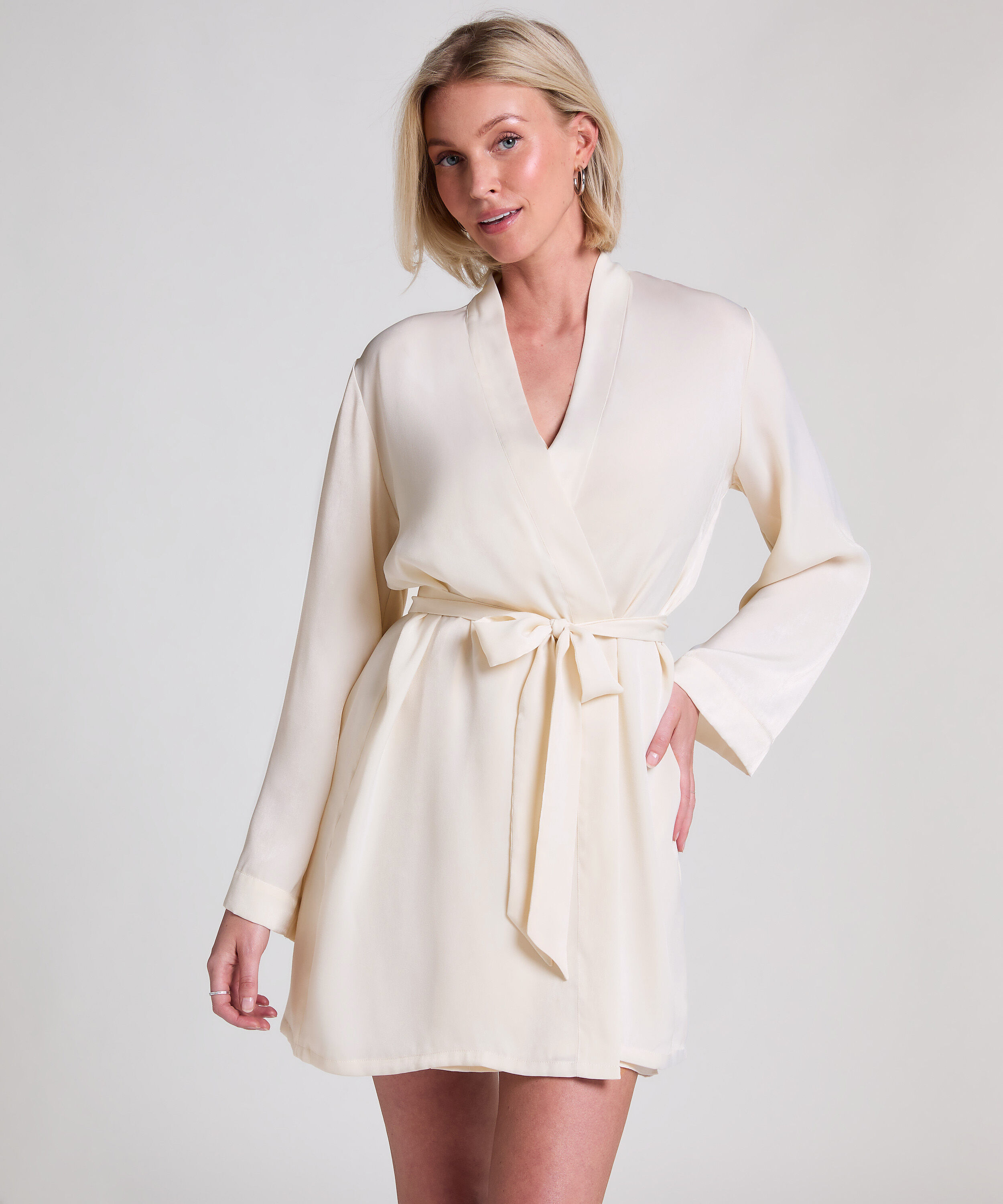Satin Kimono, White